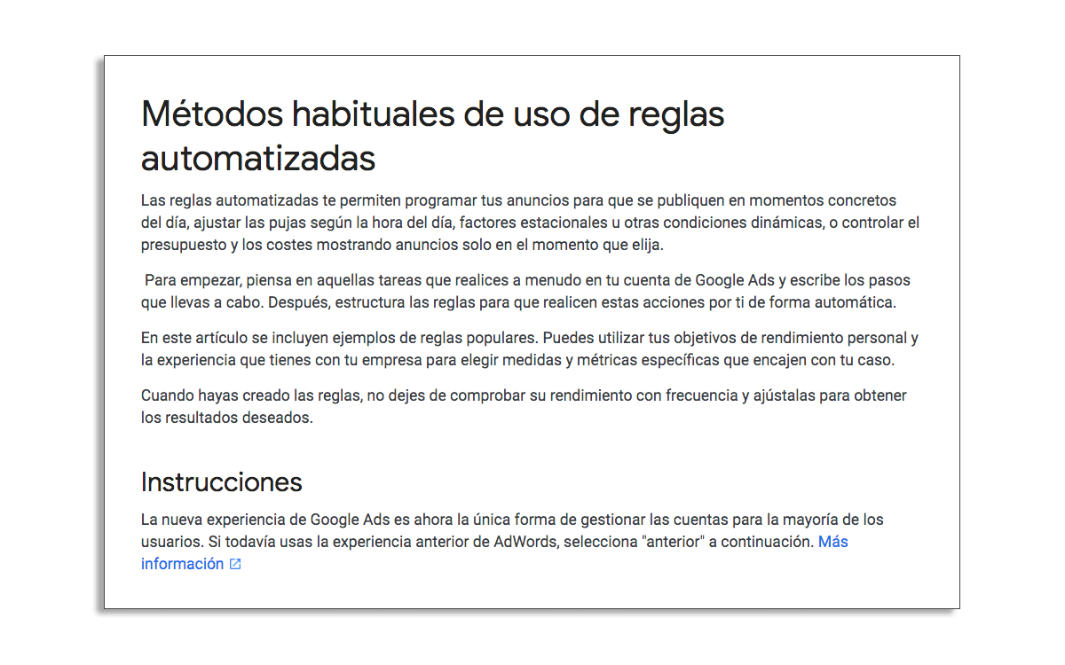 automatizacion de marketing para principiantes reglas automatizadas google ads