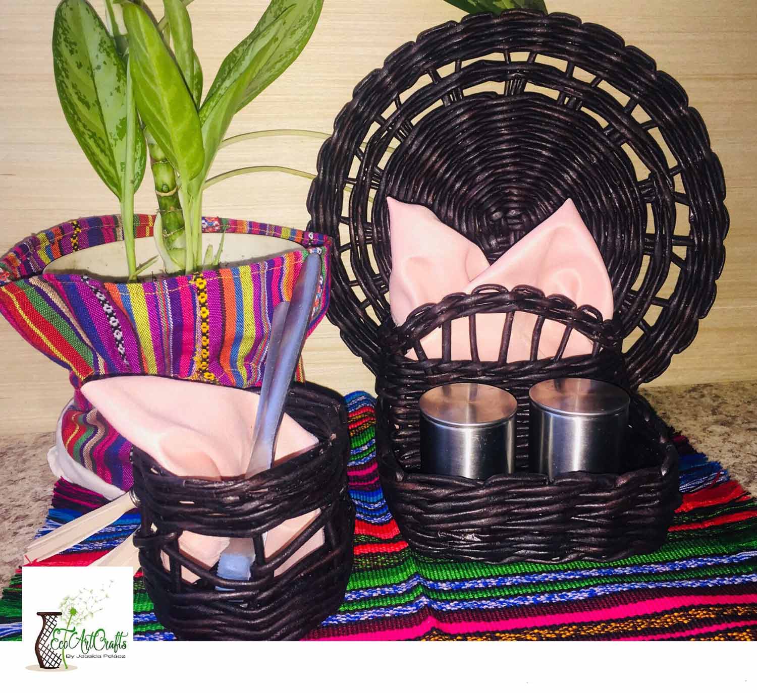 EcoArtCrafts. Juego de cestos