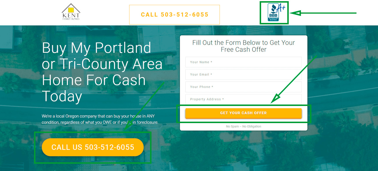 9 landing pages para inmobiliarias. kent family homebuyers