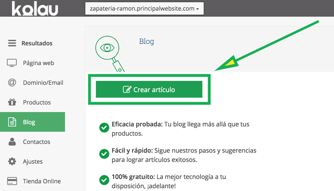 crear blog segundo paso