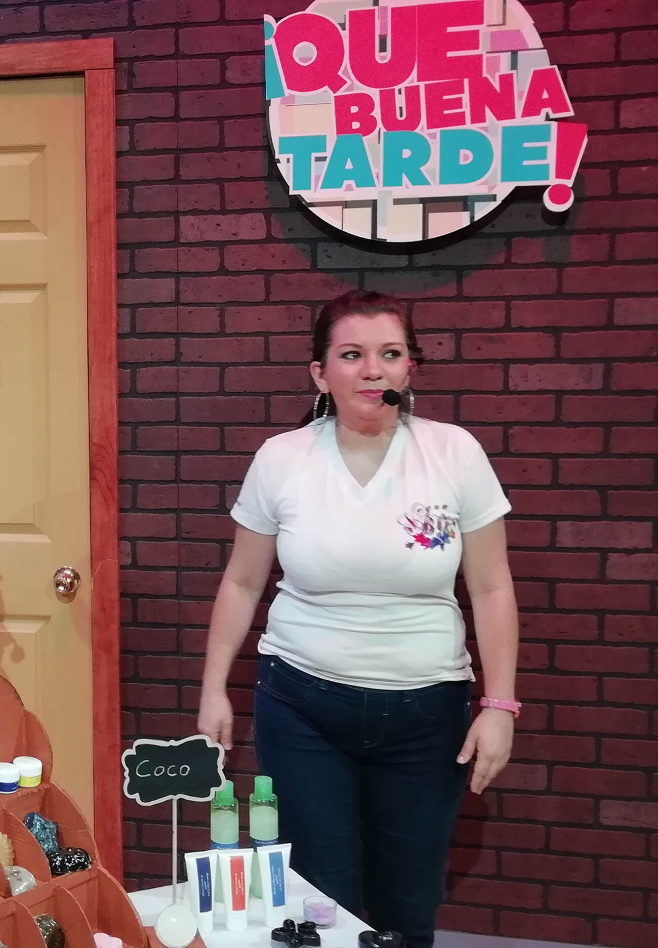 VeganBliss. Natalia exponiendo sus productos.