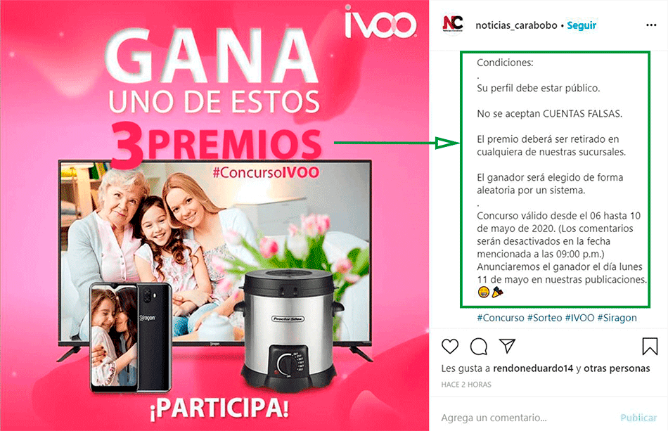Cómo conseguir seguidores en Instagram. Condiciones de concurso