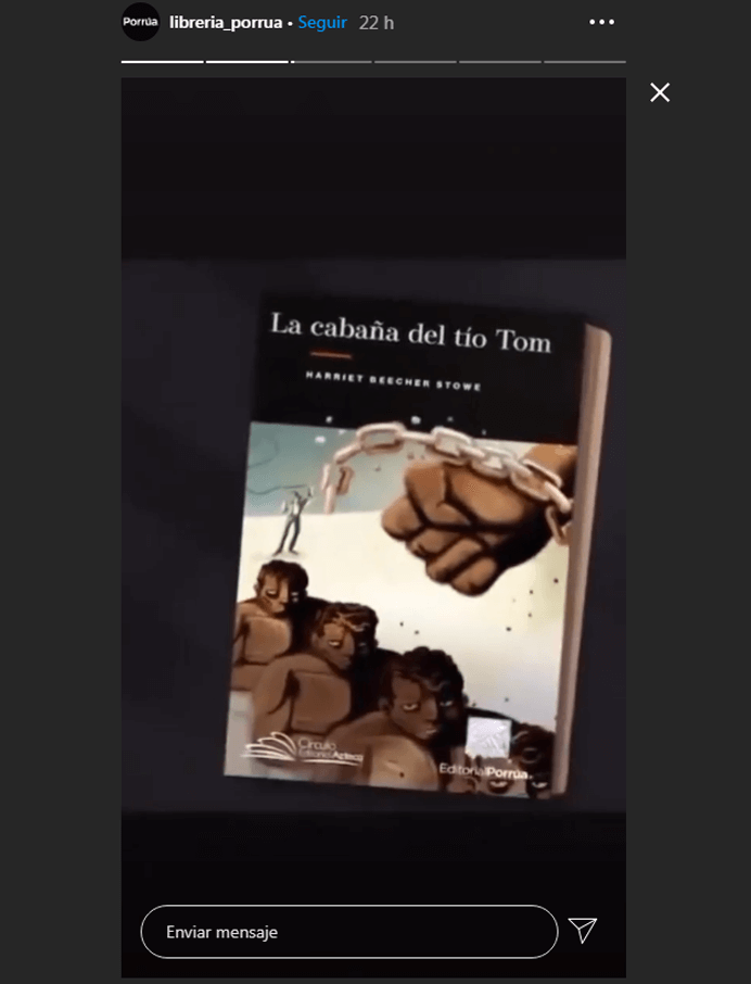 Marketing para librerías. Ejemplo de historia en Instagram