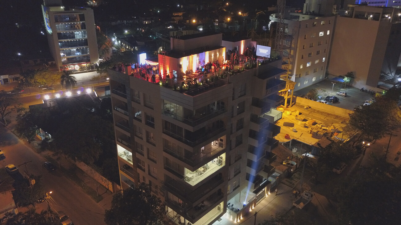 Marketing para organización de eventos. Inauguración realizada por Eventos Empresariales TheClass para el edificio Manantiales Plaza de Asunción.