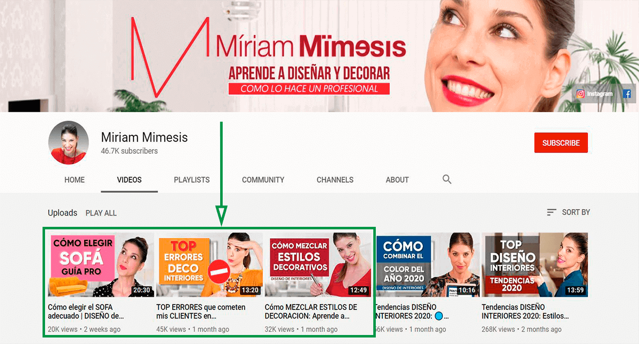 Estrategias de marketing para diseño de interiores. Canal de YouTube