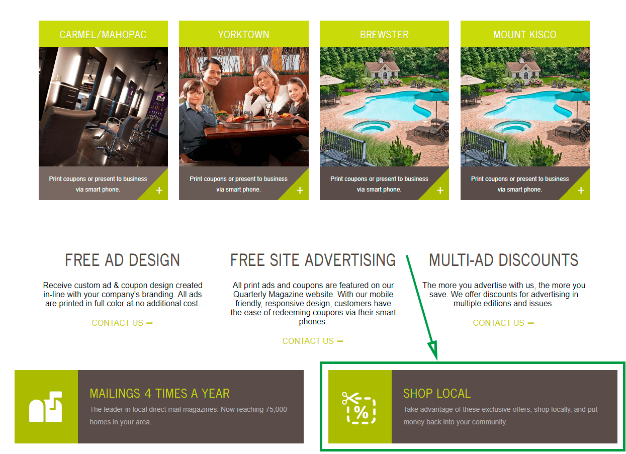 Publicidad en revistas locales. Quarterly magazine portada.