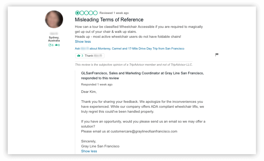 marketing turistico ejemplo respuesta reseña
