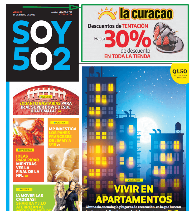 Cuánto gastar en publicidad. Anuncio en ejemplar de Soy502