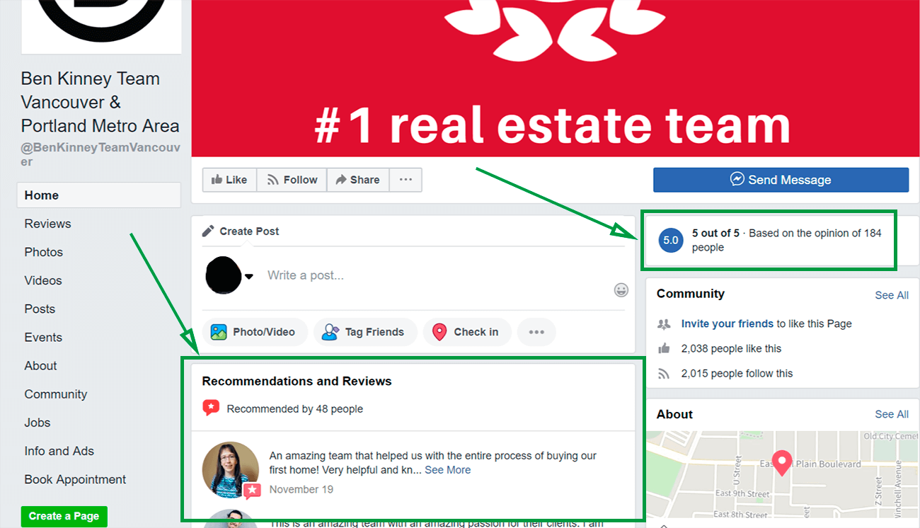 Facebook para inmobiliarias. Reseñas positivas.