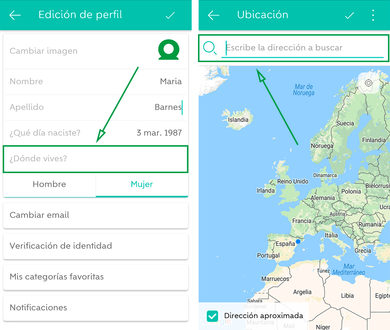 como vender en wallapop ubicaciones
