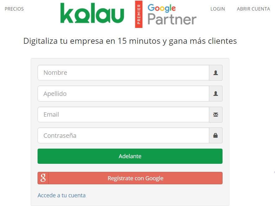 Marketing para librerías. Datos para crear cuenta con Kolau