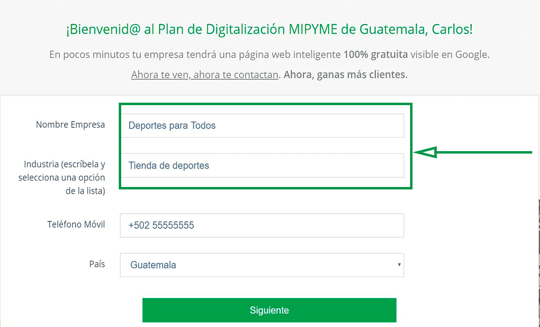 Cómo elegir un nombre de dominio para tu web. Ingresar datos de la empresa