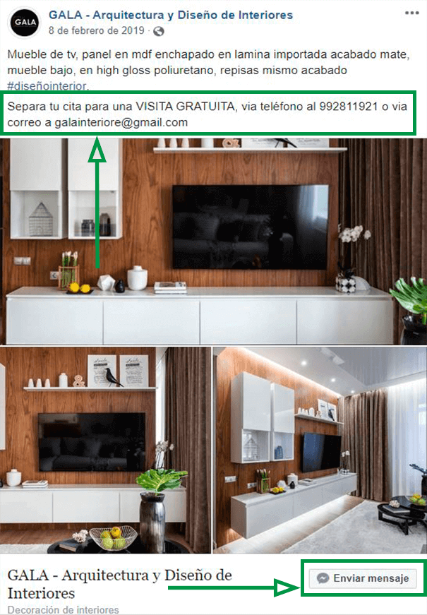 Estrategias de marketing para diseñadores. Anuncio en Facebook