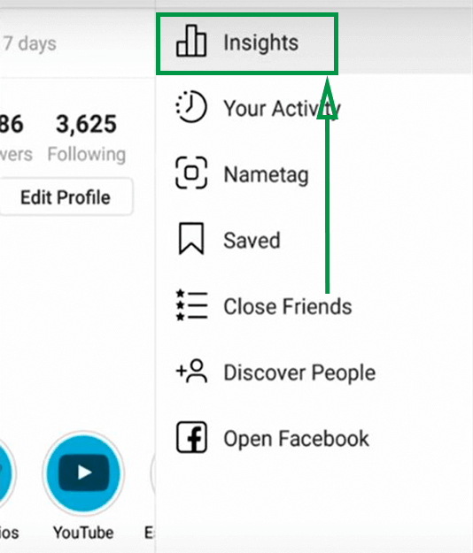 6. Cómo ganar seguidores en Instagram. Menú de Estadísticas