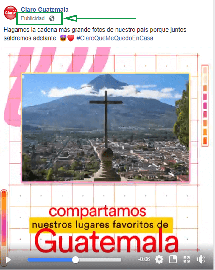 Cuánto gastar en publicidad. Anuncio con video de Claro