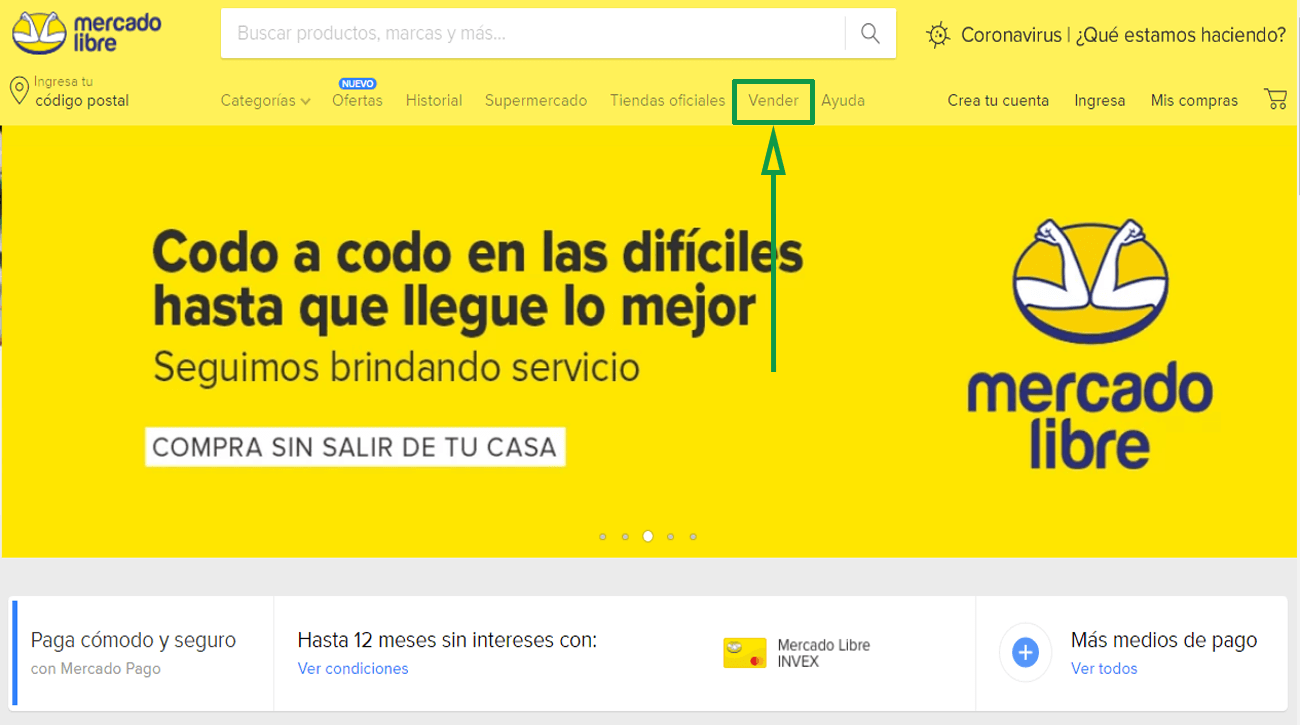 Estrategias para vender artesanías por internet. Página de Mercado Libre 