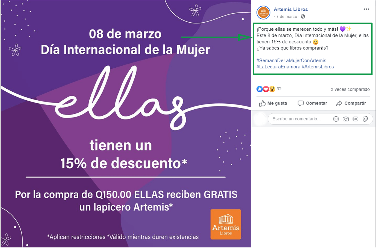Marketing para librerías. Promoción día de la mujer